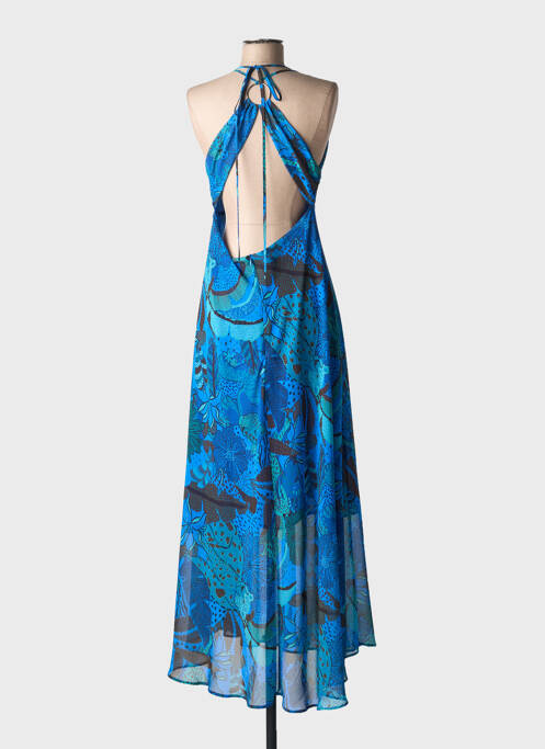 Robe longue imprimé fantaisie sans manche bleu EVA KAYAN femme