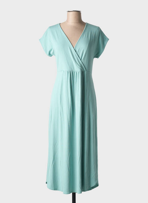 Robe mi-longue manches courtes manches courtes bleu GUITARE femme