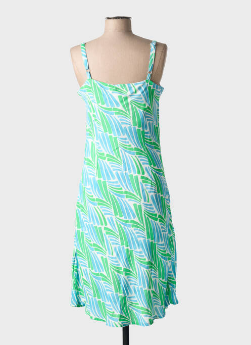 Robe mi-longue imprimé fantaisie fines bretelles bleu SIGNE NATURE femme
