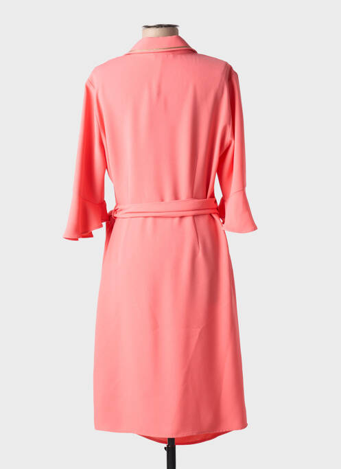 Robe mi-longue manches 3/4 manches 3/4 orange DEVERNOIS femme