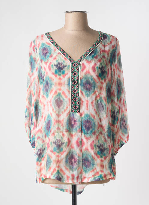 Blouse imprimé fantaisie manches 3/4 vert ALDO MARTIN'S femme