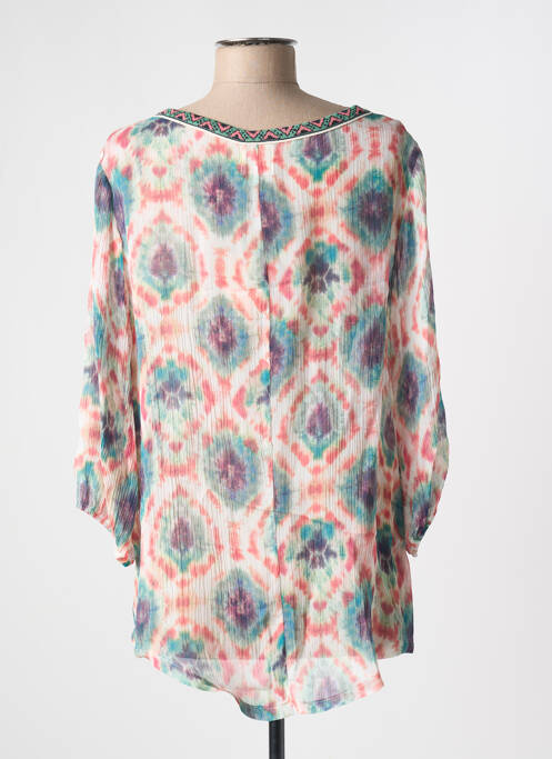 Blouse imprimé fantaisie manches 3/4 vert ALDO MARTIN'S femme