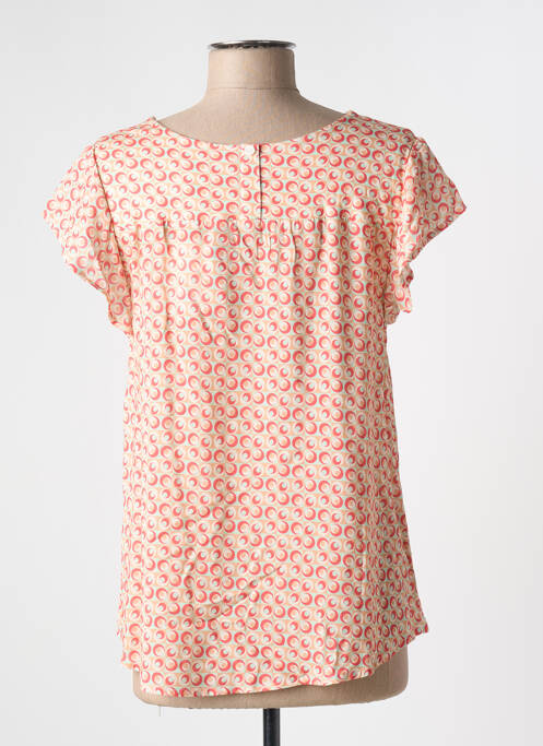 Blouse imprimé fantaisie manches courtes orange GUITARE femme