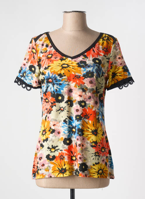 T-shirt imprimé fantaisie manches courtes noir LO! LES FILLES femme