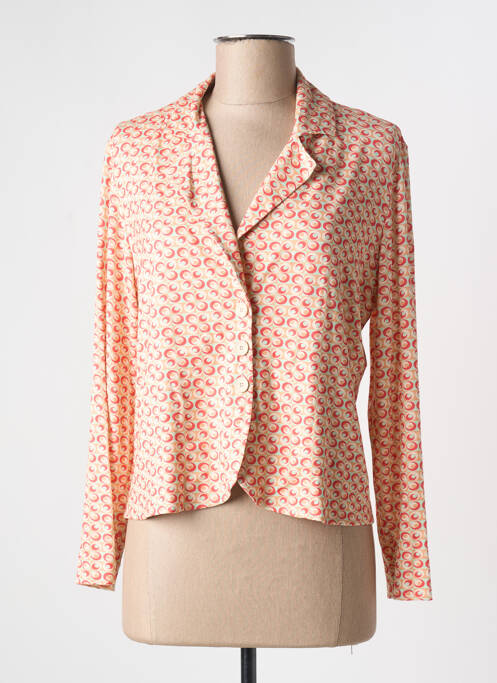 Veste casual col chemisier orange GUITARE femme