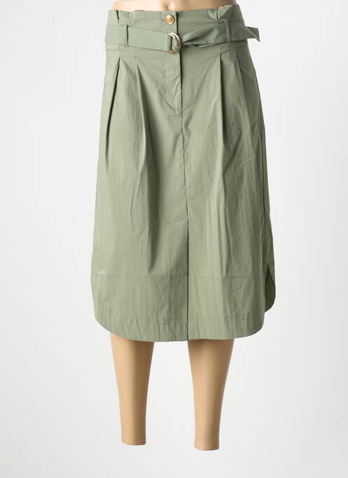 Jupe mi-longue stretch vert EVA KAYAN femme