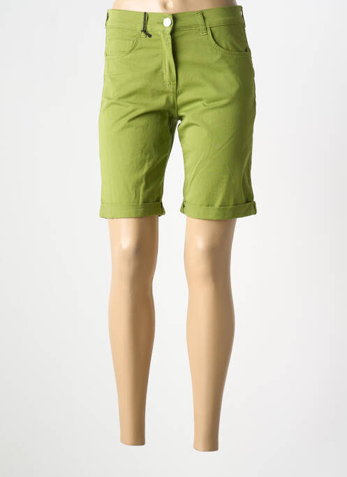 Bermuda tissage popeline taille normale vert EAST DRIVE femme