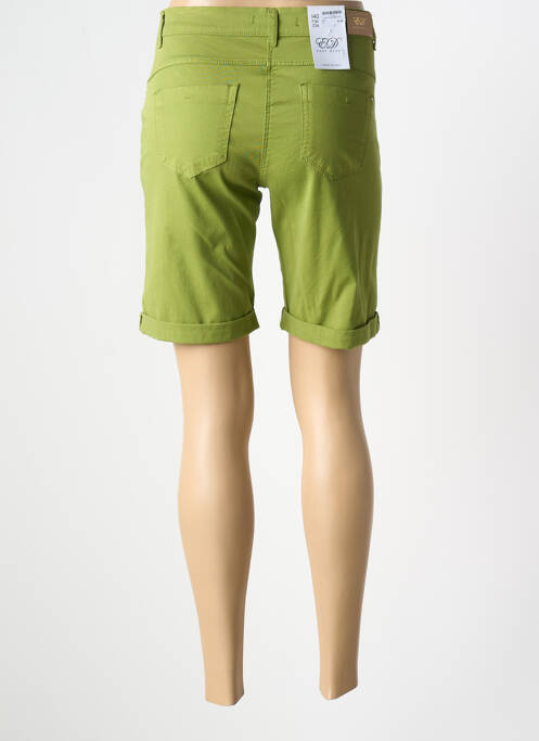 Bermuda tissage popeline taille normale vert EAST DRIVE femme