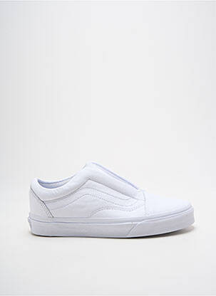 Baskets tissage satiné bout rond blanc VANS unisexe