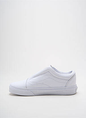 Baskets tissage satiné bout rond blanc VANS unisexe