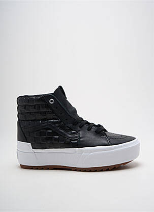 Baskets tissage satiné bout rond noir VANS unisexe