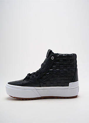 Baskets tissage satiné bout rond noir VANS unisexe