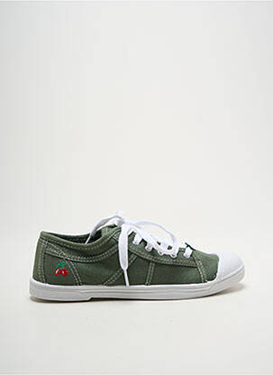 Baskets bout rond talon plat jusqu'à 3cm vert LE TEMPS DES CERISES femme