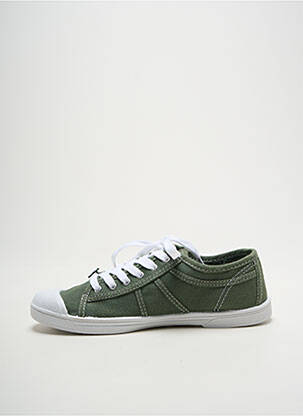 Baskets bout rond talon plat jusqu'à 3cm vert LE TEMPS DES CERISES femme