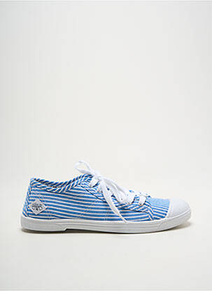 Baskets bout rond talon plat jusqu'à 3cm bleu LE TEMPS DES CERISES femme