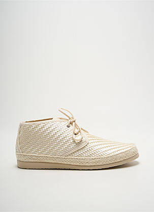 Derbies tissage satiné talon plat jusqu'à 3cm beige IPPON VINTAGE femme