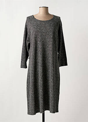 Robe pull coupe droite manches longues noir GRIFFON femme