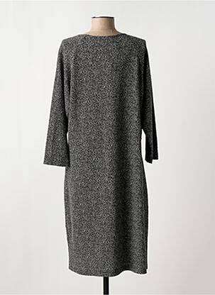 Robe pull coupe droite manches longues noir GRIFFON femme