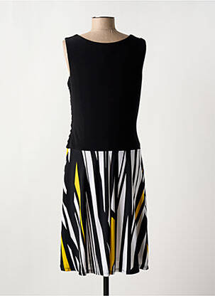 Robe mi-longue imprimé fantaisie sans manche noir FRANK LYMAN femme