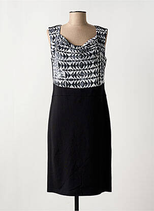 Robe mi-longue imprimé fantaisie sans manche noir THOMAS RABE femme