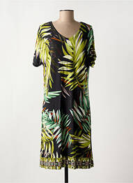 Robe mi-longue manches courtes manches courtes vert HAJO femme