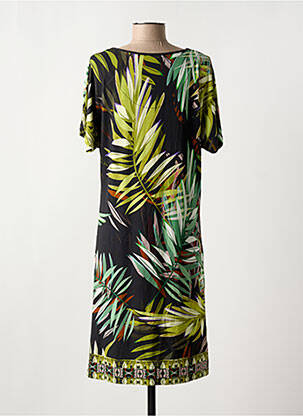 Robe mi-longue manches courtes manches courtes vert HAJO femme