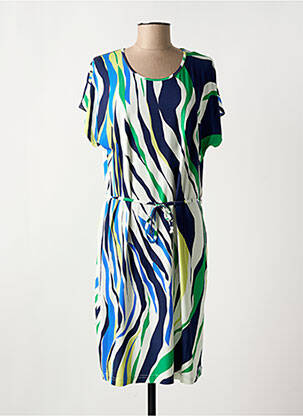 Robe mi-longue imprimé fantaisie manches courtes blanc GRIFFON femme