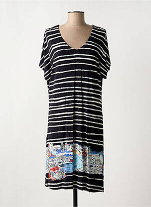 Robe mi-longue manches courtes manches courtes noir HAJO femme
