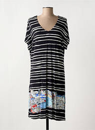 Robe mi-longue manches courtes manches courtes noir HAJO femme