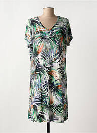 Robe mi-longue manches courtes manches courtes vert HAJO femme