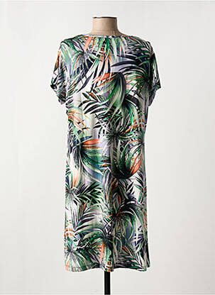 Robe mi-longue manches courtes manches courtes vert HAJO femme