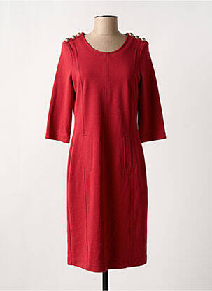 Robe mi-longue manches 3/4 manches 3/4 rouge RABE femme