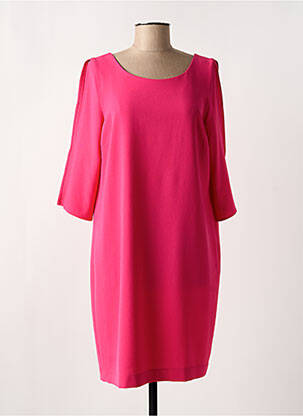 Robe mi-longue manches 3/4 manches 3/4 rose REVER MILE femme