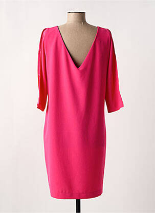 Robe mi-longue manches 3/4 manches 3/4 rose REVER MILE femme