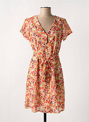 Robe courte coupe fluide manches courtes orange ONLY femme