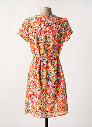 Robe courte coupe fluide manches courtes orange ONLY femme