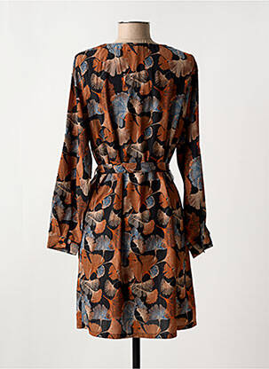 Robe courte manches longues manches longues marron MAELLE femme