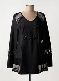 Tunique manches longues imprimé fantaisie noir QUATTRO femme