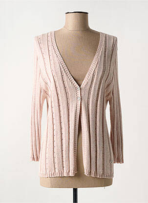 Gilet manches longues coupe cintrée rose DIVAS femme