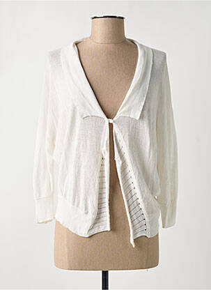 Gilet manches longues coupe cintrée blanc QUATTRO femme