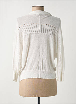 Gilet manches longues coupe cintrée blanc QUATTRO femme