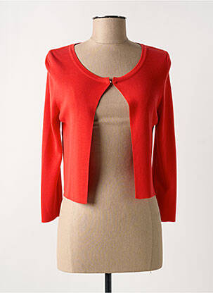 Gilet manches longues col rond rouge VIRIATO femme