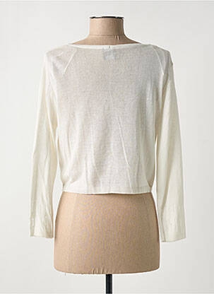 Gilet manches longues coupe cintrée blanc PAUSE CAFE femme