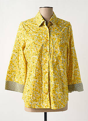 Chemisier imprimé fleurs manches longues jaune POUPÉE CHIC BY MERCEDES DE MIGUEL femme