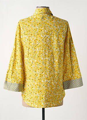 Chemisier imprimé fleurs manches longues jaune POUPÉE CHIC BY MERCEDES DE MIGUEL femme