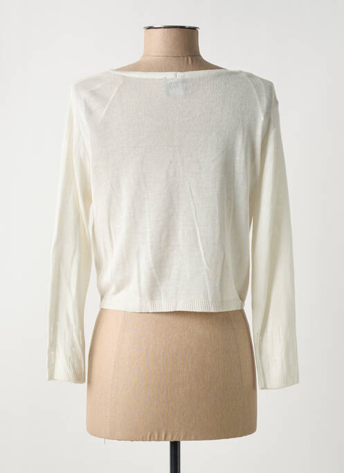 Gilet manches longues blanc PAUSE CAFE pour femme