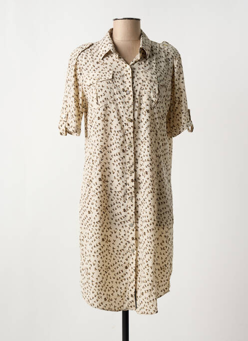 Robe mi-longue beige NUMEROLOGIE pour femme