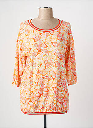 Top imprimé fantaisie manches 3/4 orange OLSEN femme