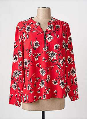Blouse imprimé fantaisie manches longues rouge GRIFFON femme