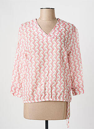 Top imprimé fantaisie manches longues rose FRANK WALDER femme